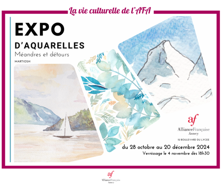 Watercolour exhibition Méandres et détours